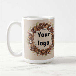 Botanische Koffieboon Krans Aangepast Logo Koffiemok