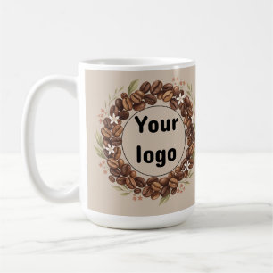 Botanische Koffieboon Krans Aangepast Logo Koffiemok