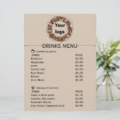 Botanische Koffieboon Krans Aangepast Logo Menu (Staand voorkant)