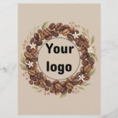 Botanische Koffieboon Krans Aangepast Logo Menu (Achterkant)