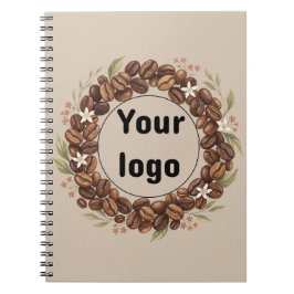 Botanische Koffieboon Krans Aangepast Logo Notitieboek