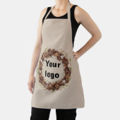 Botanische Koffieboon Krans Aangepast Logo Schort (Insitu)