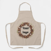 Botanische Koffieboon Krans Aangepast Logo Schort (Voorkant)