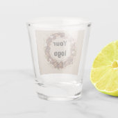 Botanische Koffieboon Krans Aangepast Logo Shot Glas (Achterkant)