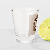 Botanische Koffieboon Krans Aangepast Logo Shot Glas (Links)