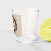 Botanische Koffieboon Krans Aangepast Logo Shot Glas (Rechts)
