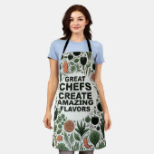 Botanische koks keukengerei Typografie Schort (Gedragen)
