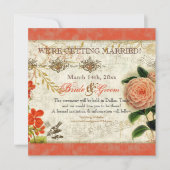 Botanische Kolibrie Camellia Save the Date Kaart (Voorkant)