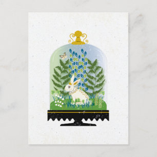 Botanische konijnenklok 3 briefkaart