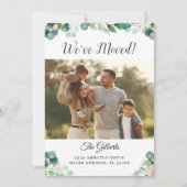 Botanische koraal Floral Housewarming Party Foto Kaart (Voorkant)