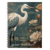  botanische kraan en lotus aanpasbaar notitieboek (Voorkant)