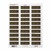 Botanische krans aardetone bruiloft etiket (Full Sheet)