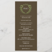 Botanische krans aardetone bruiloft menu (Voorkant)