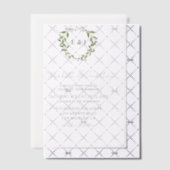 Botanische krans aardetonen bruiloft vellum uitnodigingen (Offset (Uitnodiging))