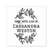 Botanische krans bessen "gemaakt met liefde door" zelfinktende stempel (Design)