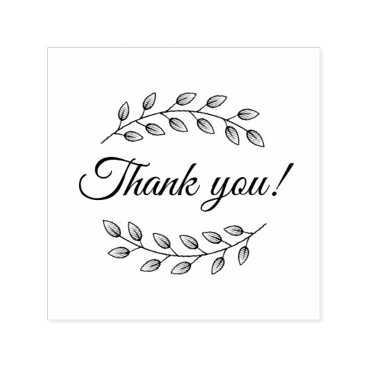 Botanische krans bovenkant dank u  zelfinktende stempel (Design)