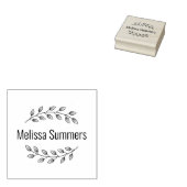 Botanische krans Bovenste Bodemtak Aangepaste naam Rubberstempel (Gestempeld)