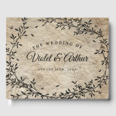 botanische krans bruiloft gastenboek (Voorkant)