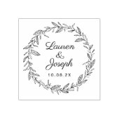 botanische krans bruiloft rubberstempel (Afrduk)