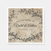  botanische krans bruiloft servet (Voorkant)