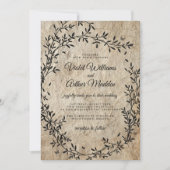  botanische krans bruiloft uitnodiging (Voorkant)