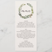Botanische krans bruiloft waterverf groen menu (Voorkant)