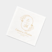 Botanische Krans Custom bruiloft Initialen Folie Servetten (Links)