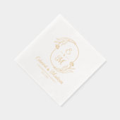Botanische Krans Custom bruiloft Initialen Folie Servetten (Rechts)