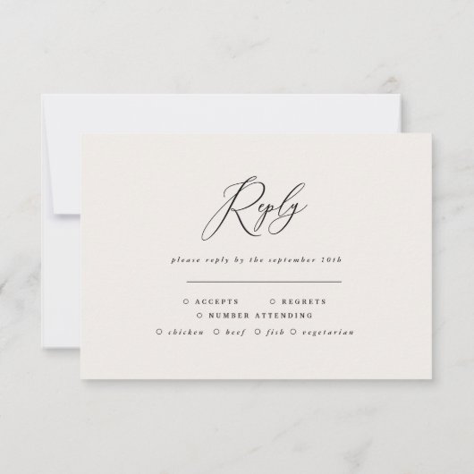 Botanische krans elegante trouwantwoord RSVP-kaart Notitiekaartje (Achterkant)