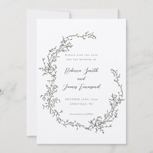 Botanische krans Fine Art Schilderij Herfst Bruilo Save The Date (Voorkant)