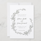 Botanische krans Fine Art Schilderij Olijf Bruilof Save The Date (Voorkant)