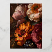 Botanische krans Fine Art Schilderij Rode bruiloft Folie Uitnodiging (Achterkant)
