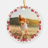 Botanische krans Foto Vrolijk Kerstfeest voor jou Keramisch Ornament (Voorkant)