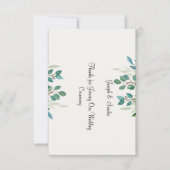 Botanische krans groen plat Dank u Kaart (Voorkant)