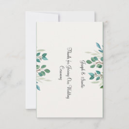 Botanische krans groen plat Dank u Kaart