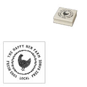 Botanische krans & Hand getrokken kip Logo Rubberstempel (Gestempeld)