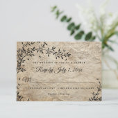  Botanische Krans Huwelijksuitnodiging RSVP Kaart (Staand voorkant)