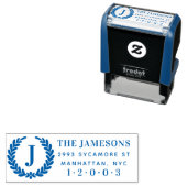 Botanische krans Monogram Familie Retouradres Zelfinktende Stempel (In situ)