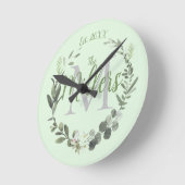 Botanische krans Monogram familienaam Ronde Klok (Hoek)