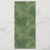 Botanische krans roze bloemengoud bruiloft menu (Achterkant)