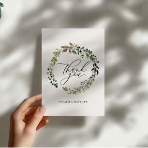 Botanische krans trouw bedankt aquarel