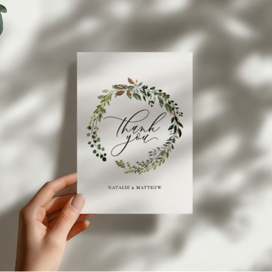 Botanische krans trouw bedankt aquarel