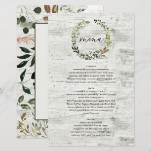 Botanische krans trouw waterverf groen menu