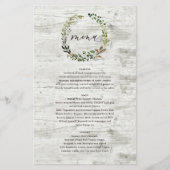 Botanische krans trouw waterverf groen menu (Voorkant)