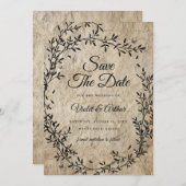  Botanische Krans Trouwen Save The Date Kaart (Voorkant / Achterkant)