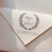 botanische krans | Trouwnamen Retouradres Rubberstempel