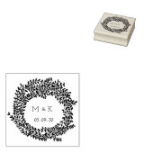 Botanische krans trouwstempel rubberstempel (Gestempeld)