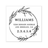 Botanische krans vet aangepaste retour adres  zelfinktende stempel (Design)