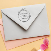 Botanische krans vet aangepaste retour adres  zelfinktende stempel