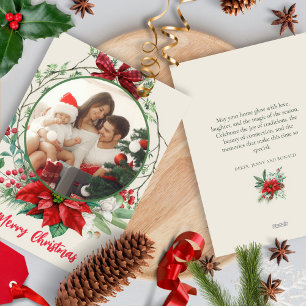 Botanische Krans Waterverf Sneeuwvlok Christmas Ho Feestdagenkaart